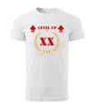 Biały tshirt urodzinowy level up