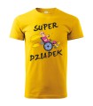żółta koszulka z nadrukiem 'super dziadek'