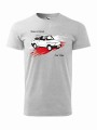 T shirt patriotyczny w kolorze jasnoszary melanż z nadrukiem 'fiat 126p'