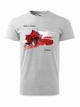 Patriotyczny tshirt z motywem polski kombajn w kolorze szarym