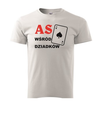 biała koszulka z nadrukiem 'as wśród dziadków'