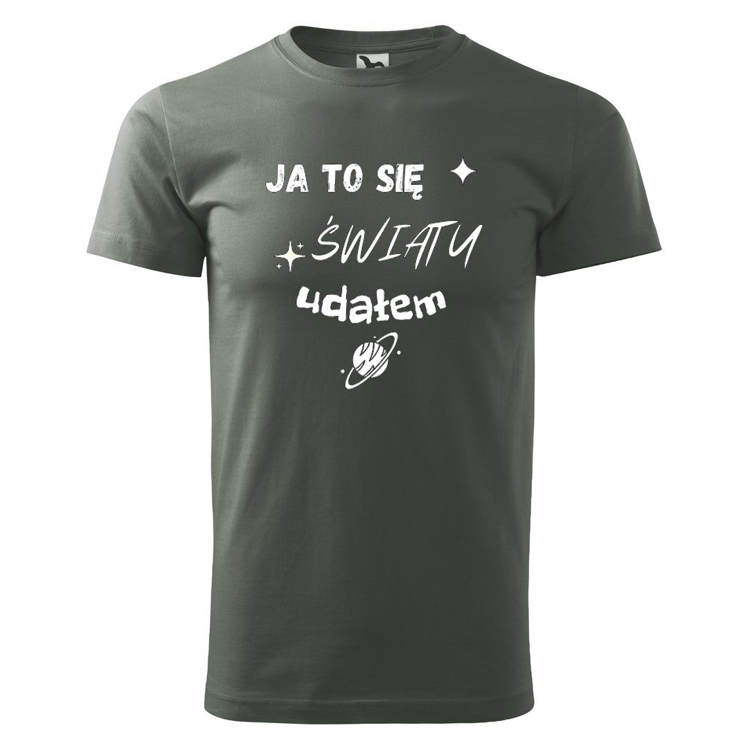 Koszulka Basic khaki Ja to się światu udałem dzień chłopaka